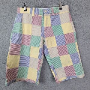 NWT Ralph Lauren Sport Seersucker Bright Patchwork Bermuda Shorts Women Size 2
